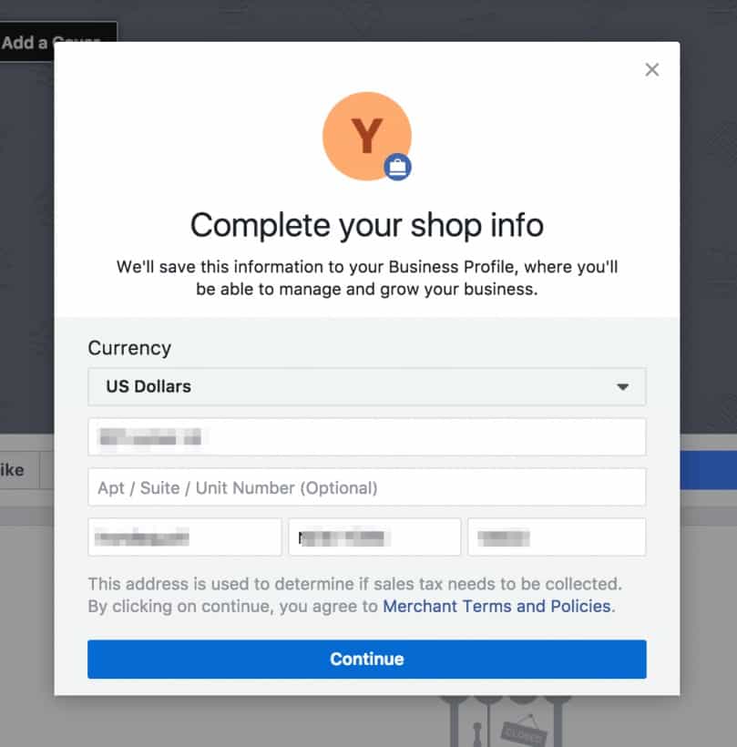 how to setup facebook shop