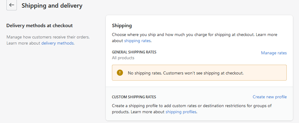Shopify shipping and delivery