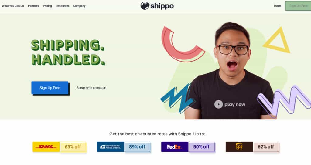 Shippo homepage