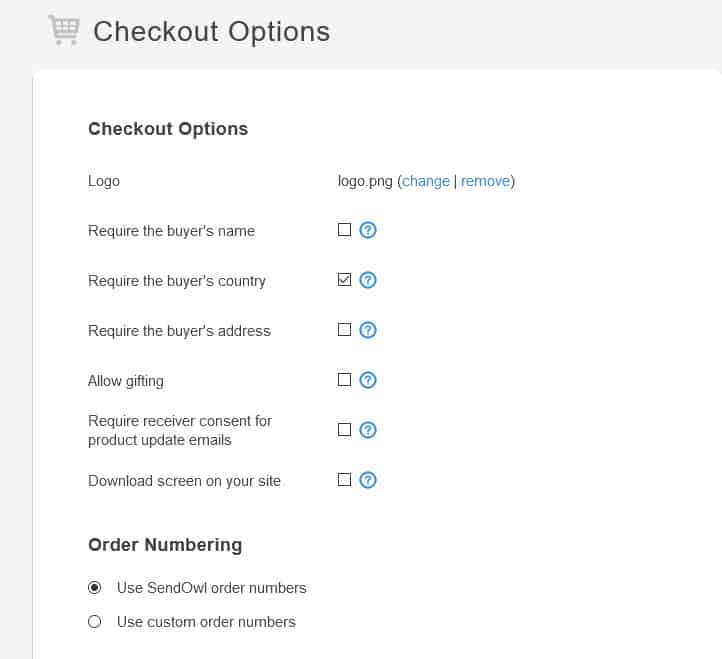 SendOwl Checkout Options 1