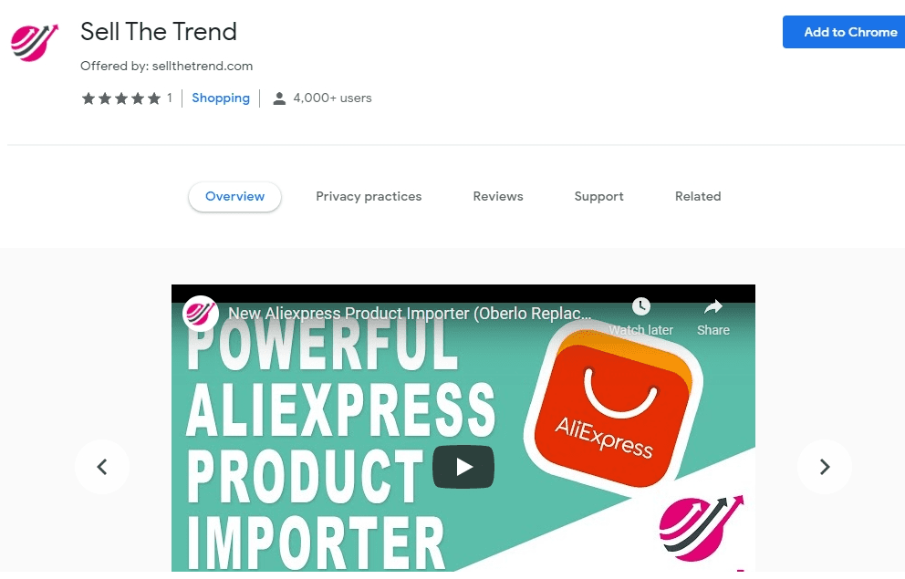 Sell The Trend Dropshipping Chrome Extension