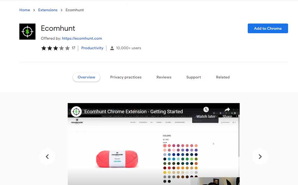 Ecomhunt Chrome Extension