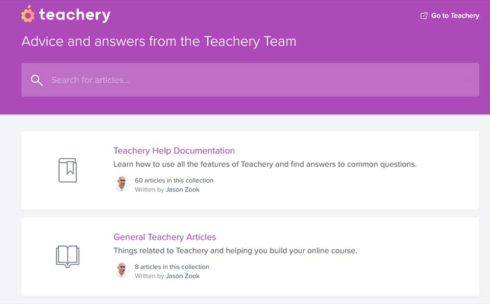 Teachery help page
