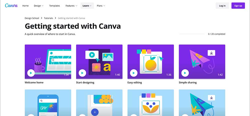 Canva learning resources