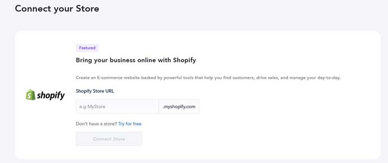 Shopify Connect store